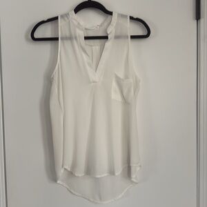 Lush Cream Blouse Sleeveless Elegant Top Size Small
